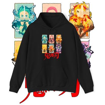 Demon Slayer Characters Art Hoodie | 100% Cotton Anime Hoodie