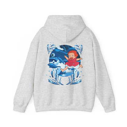 Ponyo Studio Ghibli Hoodie with Back Print – 100% Cotton Anime Sweatshirt for Fans