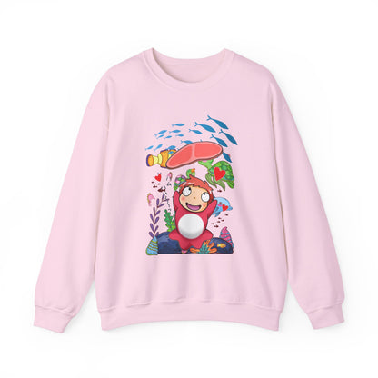 Ponyo Jam Sweatshirt – 100% Cotton Studio Ghibli Pullover for Anime Fans