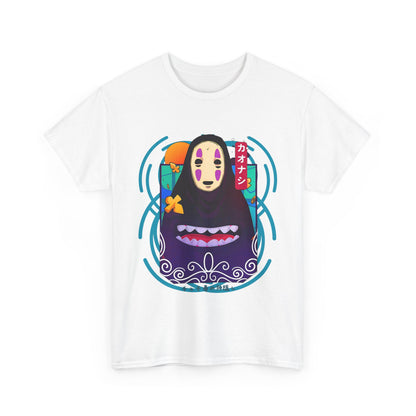 No Face T-Shirt – 100% Cotton Spirited Away Anime Tee for Ghibli Fans