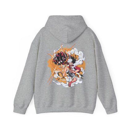 Power Luffy Back Print Hoodie – 100% Cotton One Piece Anime Pullover