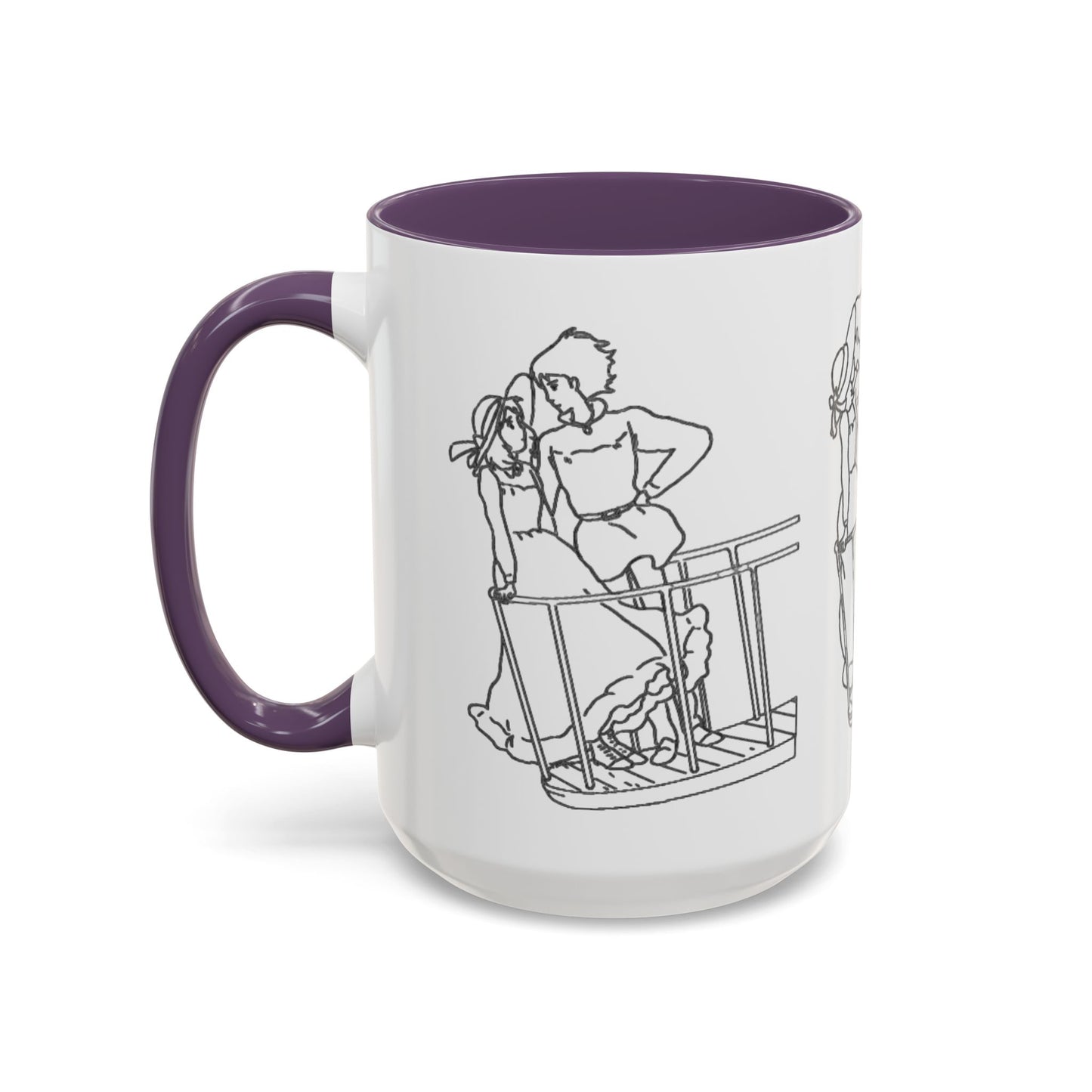 Sophie and Howl Accent Mug – Romantic Ghibli Color Handle Cup 11oz & 15oz – Howl’s Moving Castle Anime Love Gift