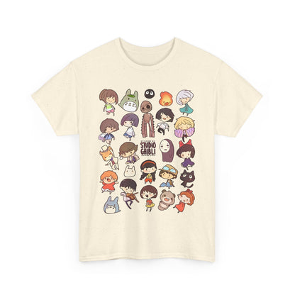 Chibi Studio Ghibli Characters T-Shirt – 100% Cotton Cute Anime Tee for Ghibli Fans