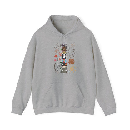 Studio Ghibli Characters Sketch Hoodie – 100% Cotton Anime Hoodie Featuring Totoro, Kiki, and More