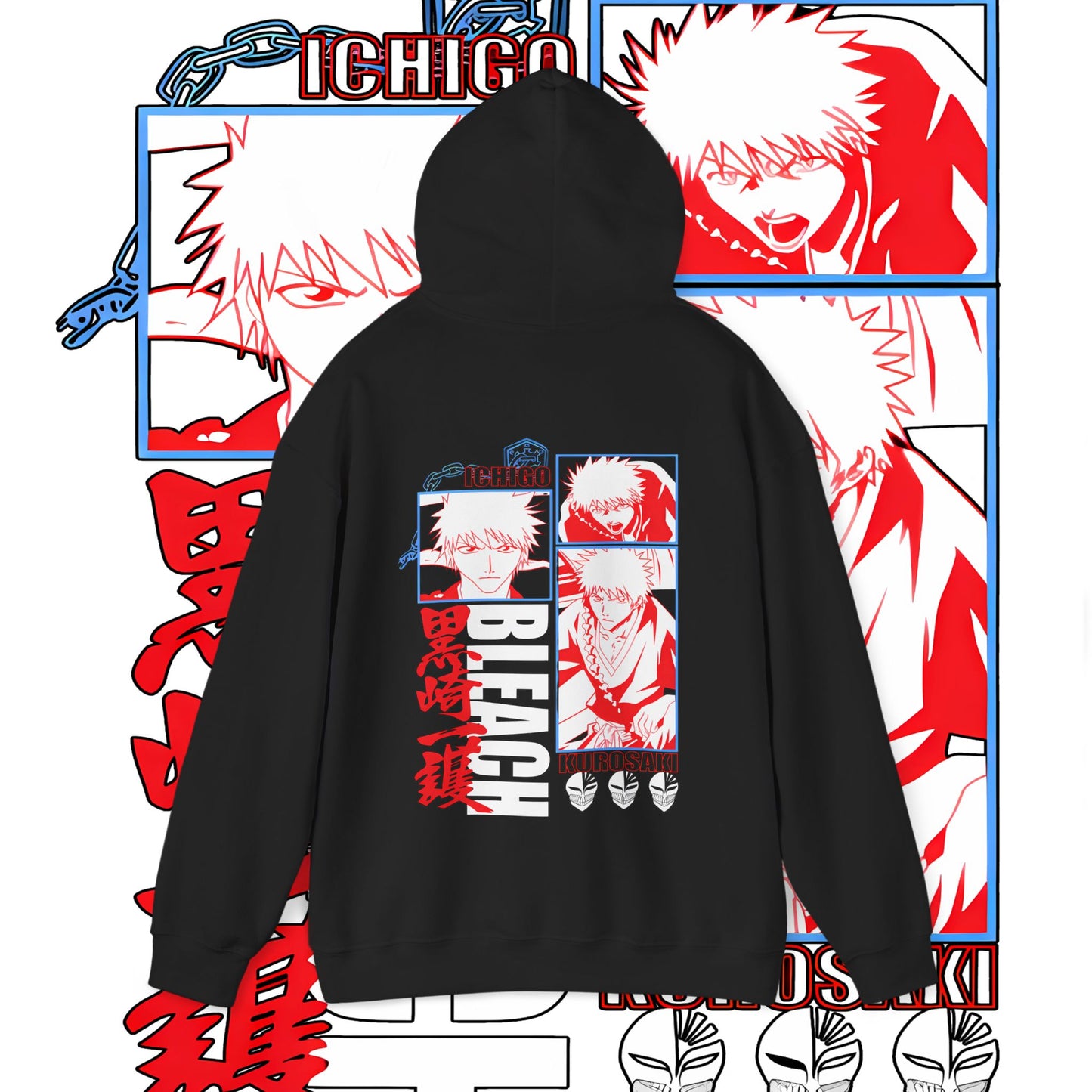 Bleach Ichigo Back Print Cotton Hoodie | Anime Streetwear