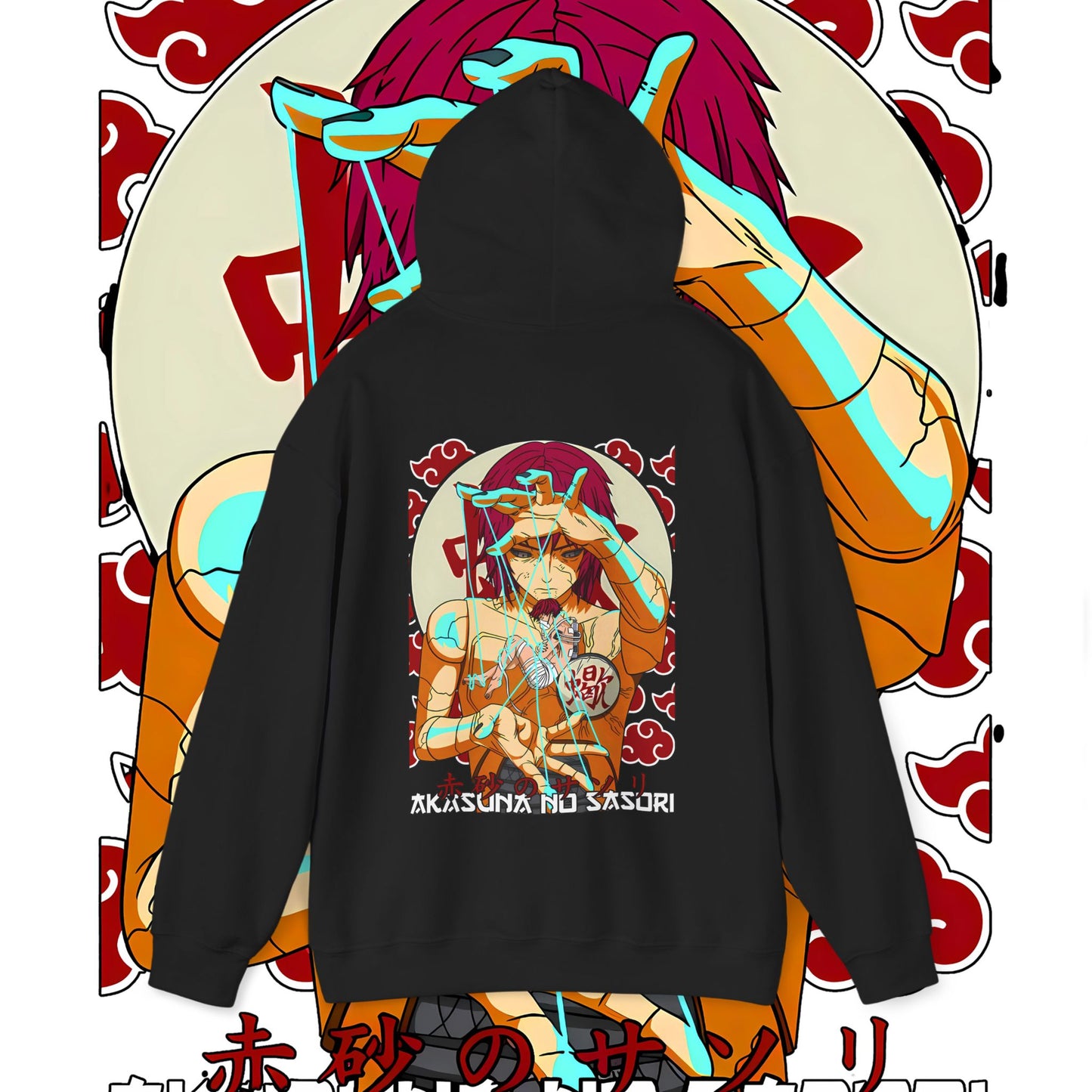 Sasori Naruto Back Print Hoodie 100% Cotton Anime Streetwear