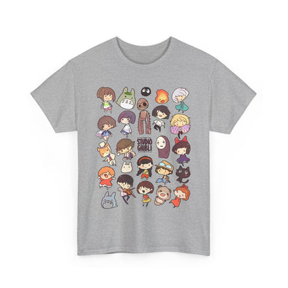 Chibi Studio Ghibli Characters T-Shirt – 100% Cotton Cute Anime Tee for Ghibli Fans