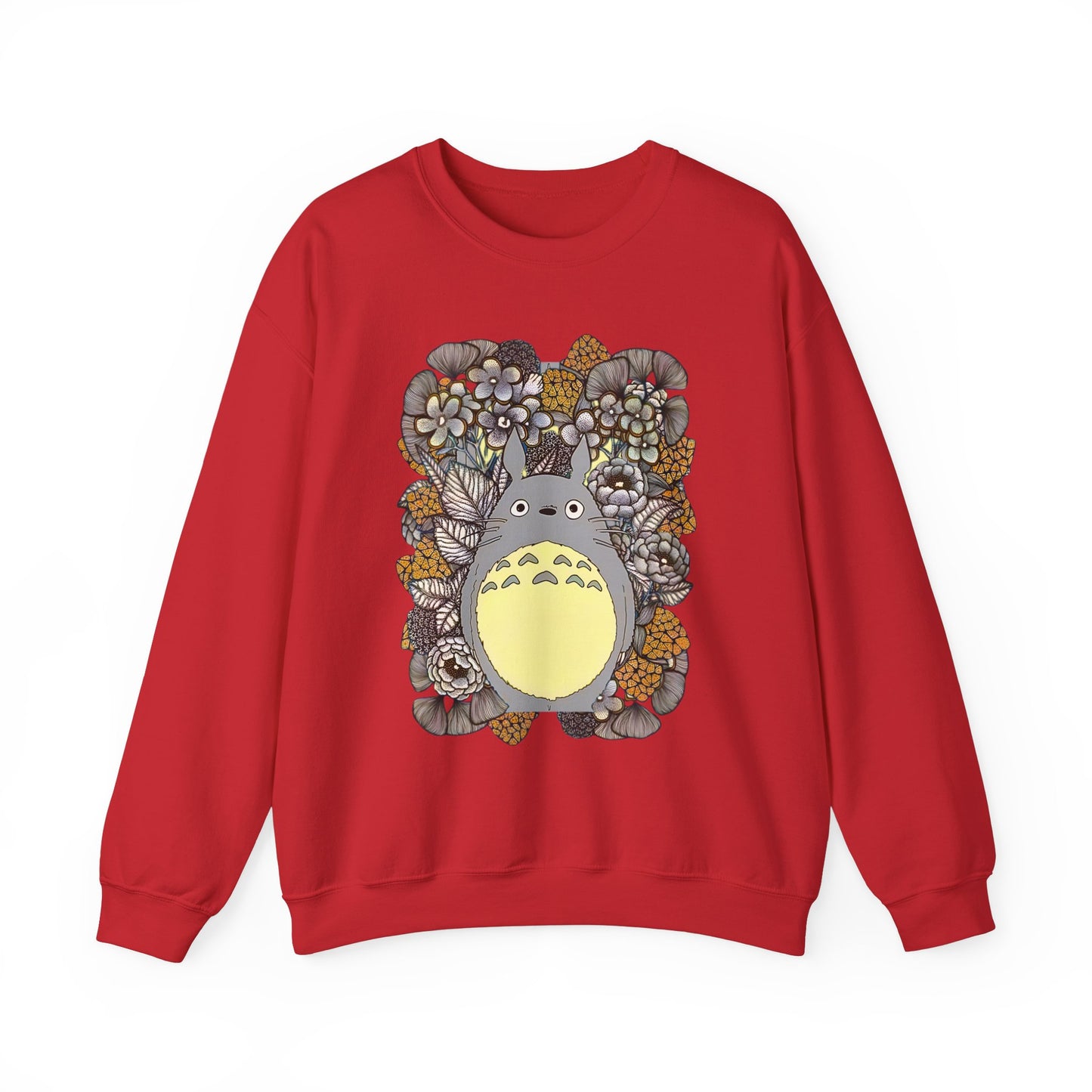 Totoro Plants Sweatshirt – 100% Cotton Studio Ghibli Pullover with Totoro and Nature Design