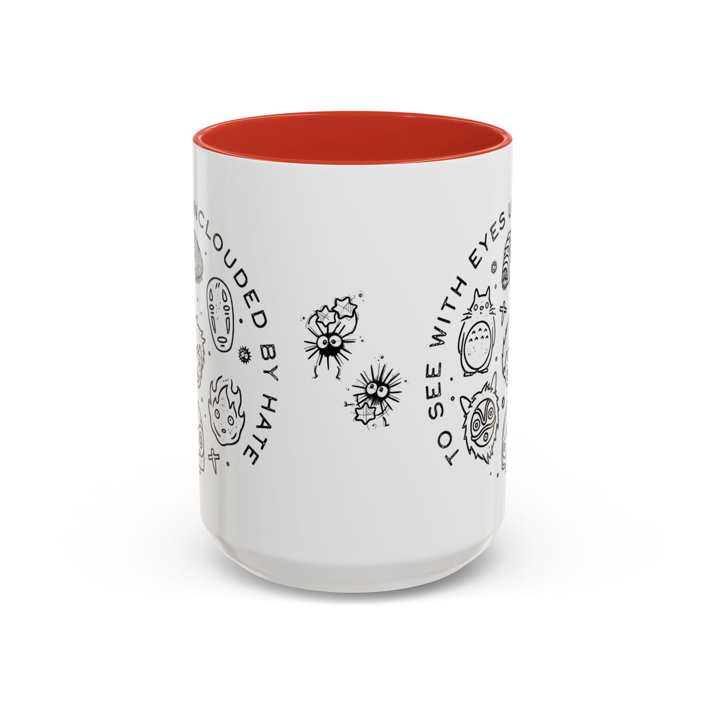 Universe Ghibli Accent Mug – Color Handle Anime Coffee Cup – 11oz & 15oz Studio Ghibli Ceramic Mug Gift