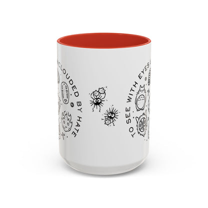 Universe Ghibli Accent Mug – Color Handle Anime Coffee Cup – 11oz & 15oz Studio Ghibli Ceramic Mug Gift