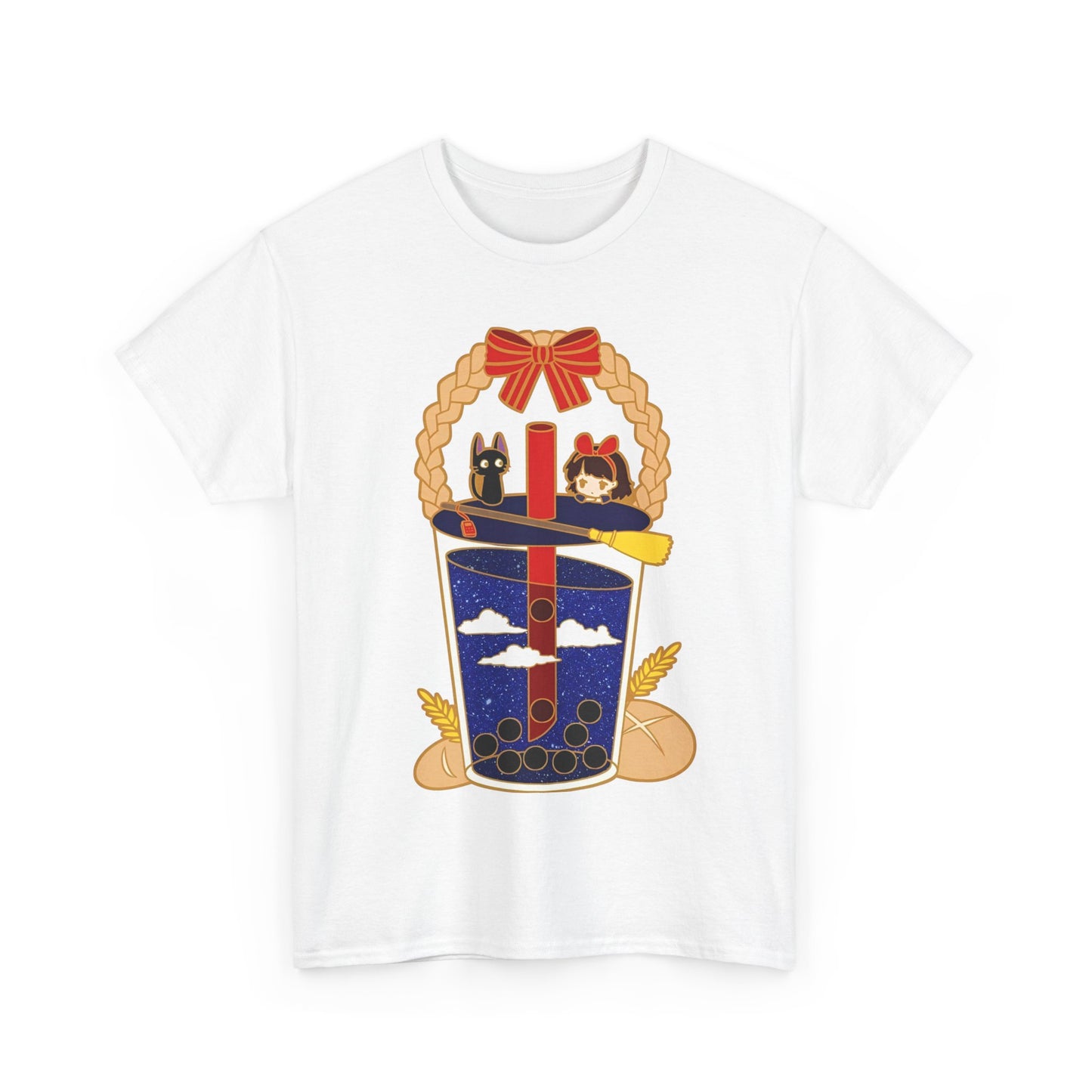 Kiki’s Delivery Service Smoothie Art T-Shirt | 100% Cotton Studio Ghibli Anime Tee