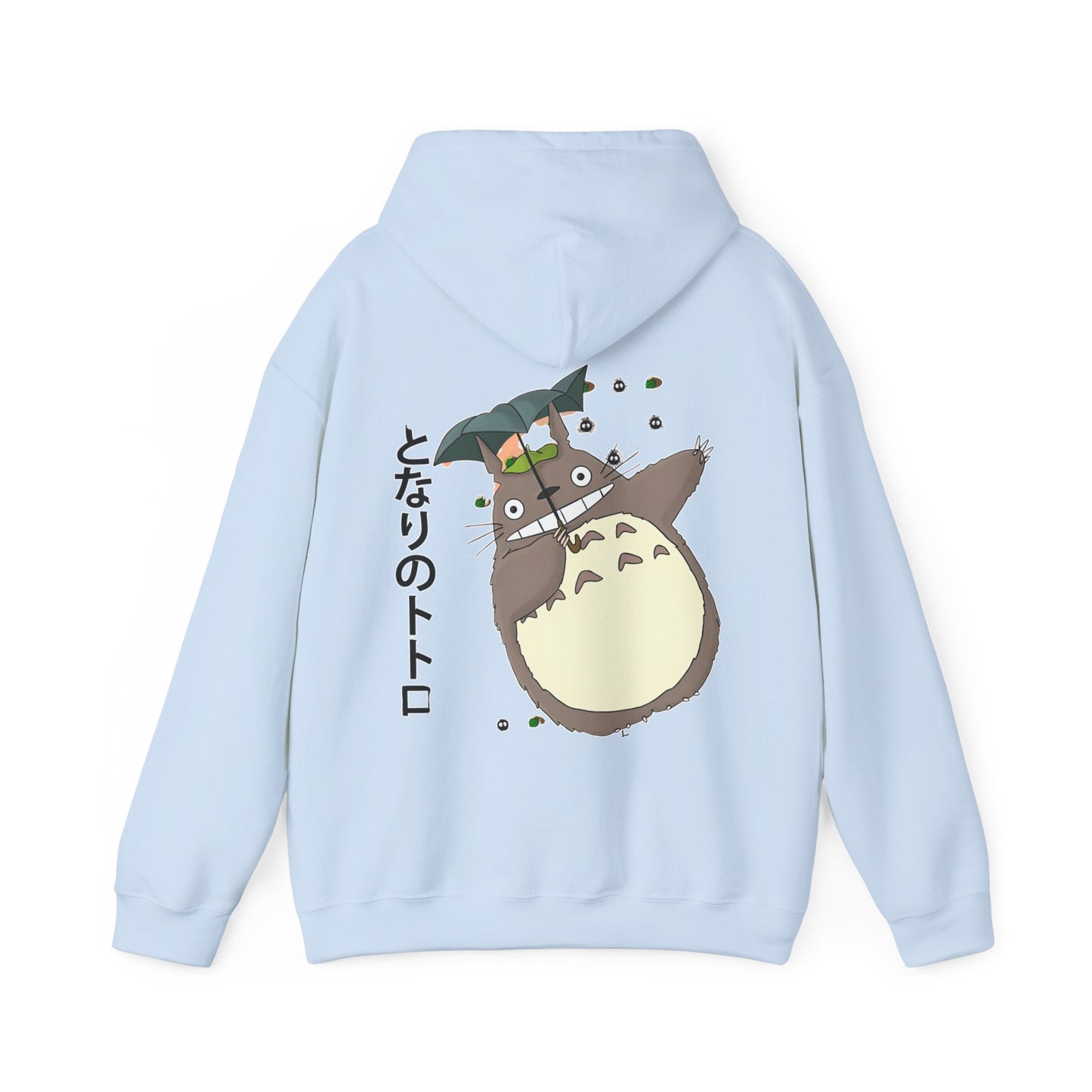 Totoro Funny Face Hoodie with Back Print – 100% Cotton Studio Ghibli Hoodie for Anime Fans