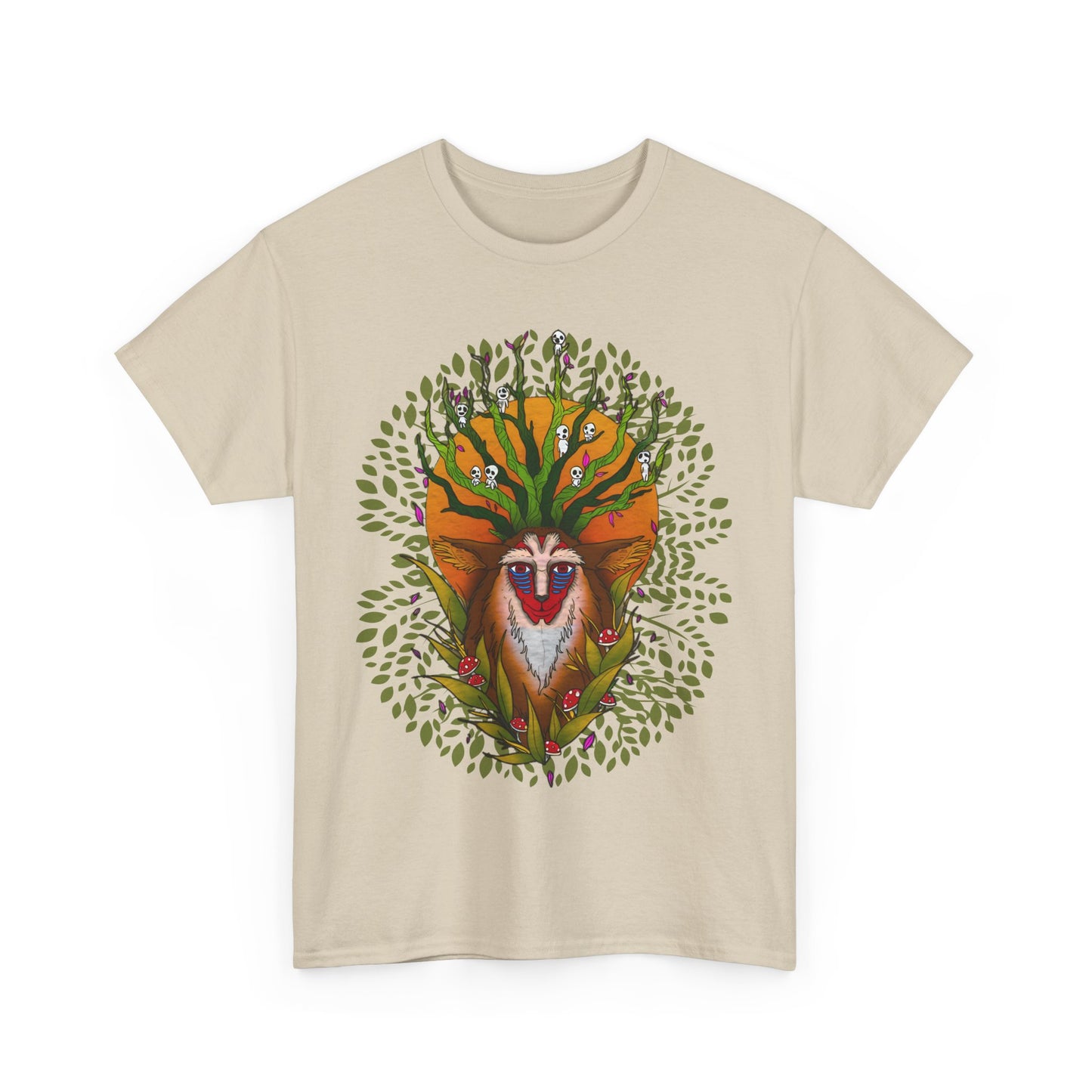 Forest Spirit Ghibli T-Shirt – 100% Cotton Princess Mononoke Anime Tee