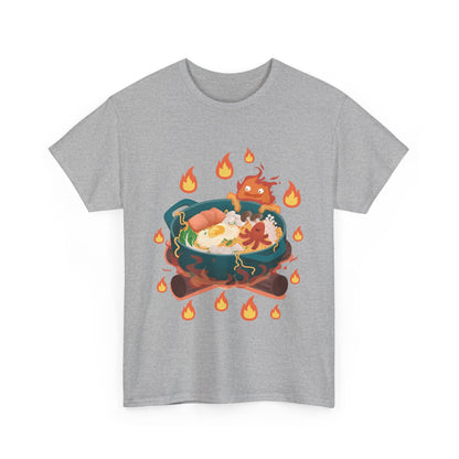 Calcifer Breakfast T-Shirt 100% Cotton Studio Ghibli Anime Tee