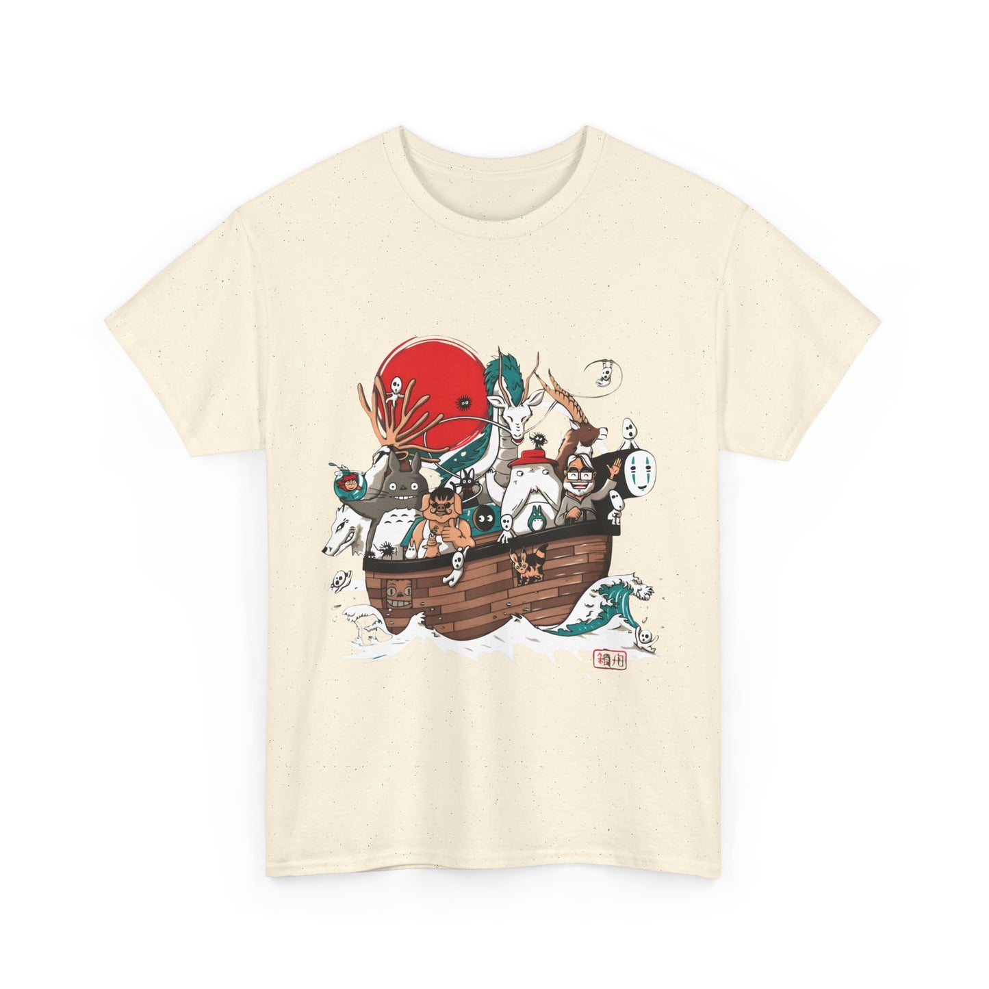 Ghibli Characters Boat T-Shirt | 100% Cotton Studio Ghibli Anime Tee