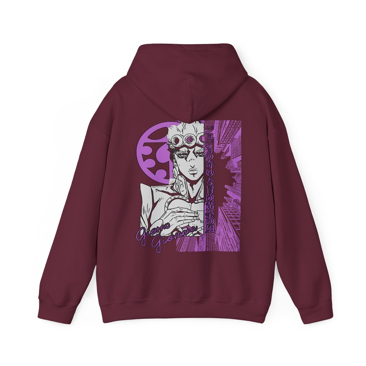 Giorno Giovanna Back Print Hoodie – 100% Cotton JoJo’s Bizarre Adventure Anime Sweatshirt