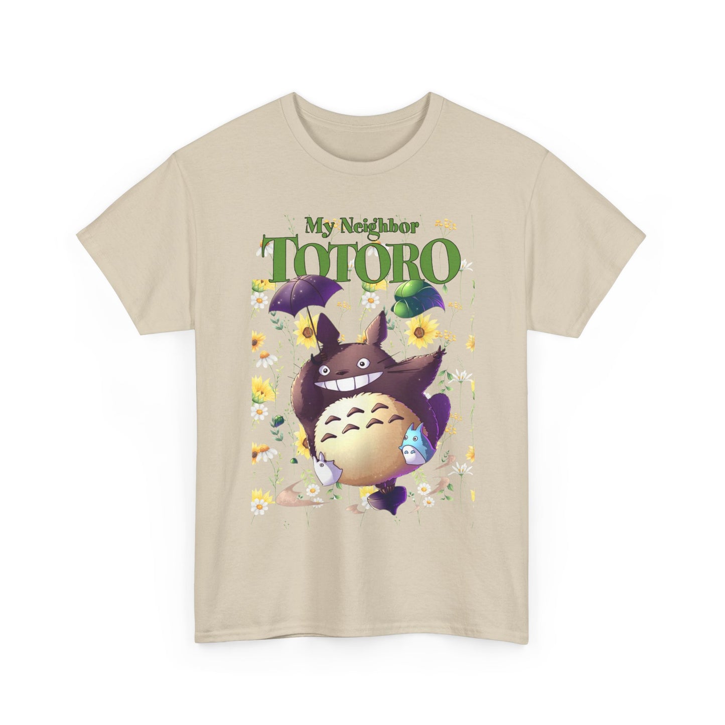 My Neighbor Totoro Umbrella T-Shirt 100% Cotton Studio Ghibli Tee