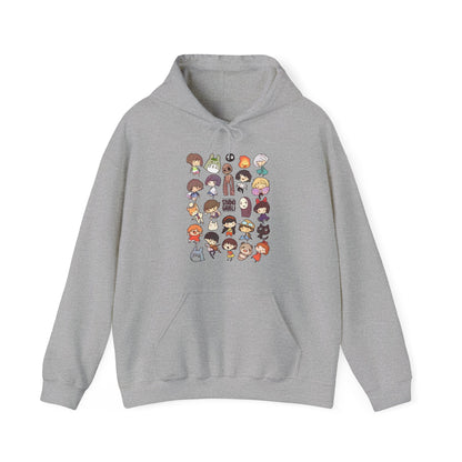 Chibi Studio Ghibli Characters Hoodie – 100% Cotton Anime Pullover for Ghibli Fans