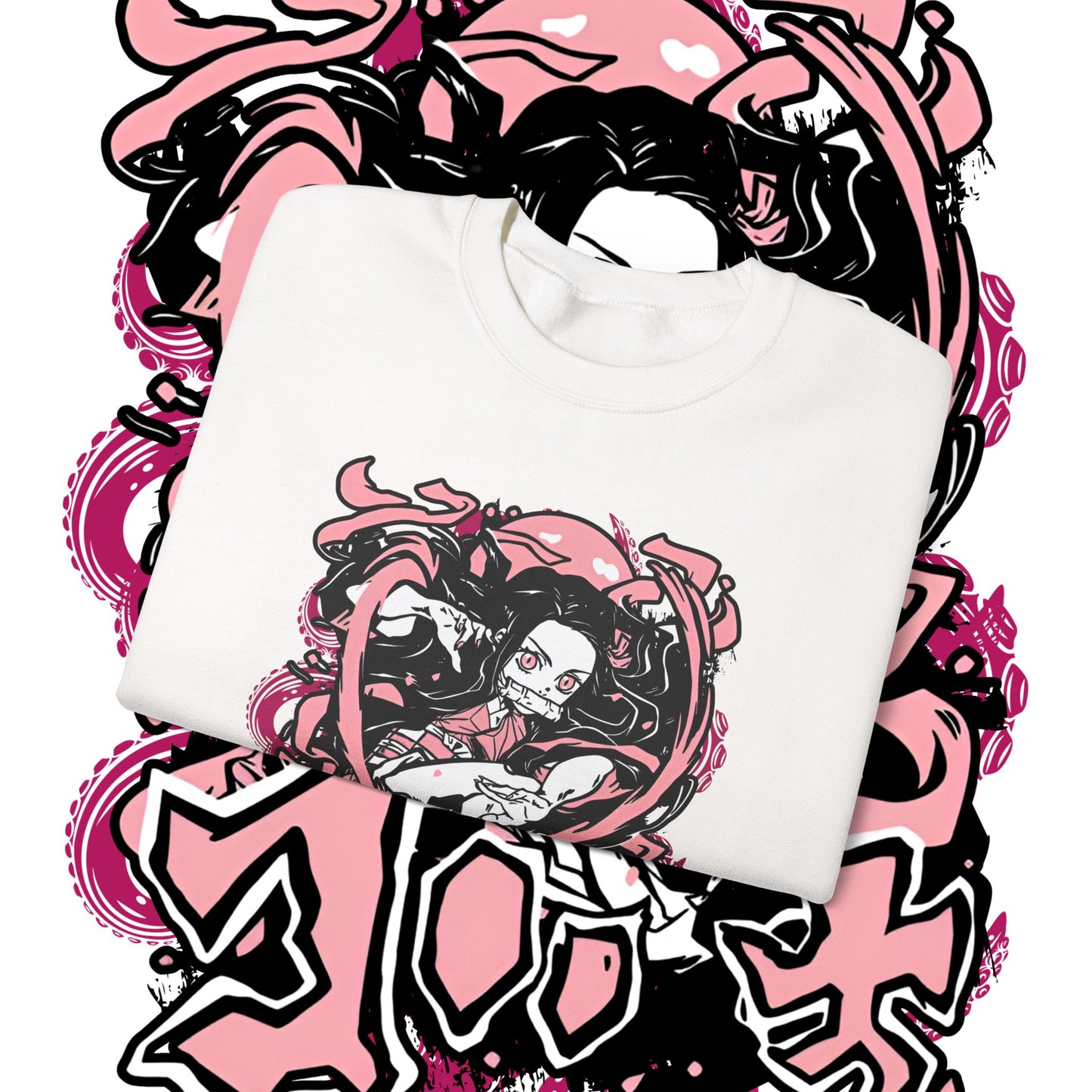 Nezuko Kamado Art Sweatshirt | Demon Slayer Waifu | 100% Cotton Anime Sweater