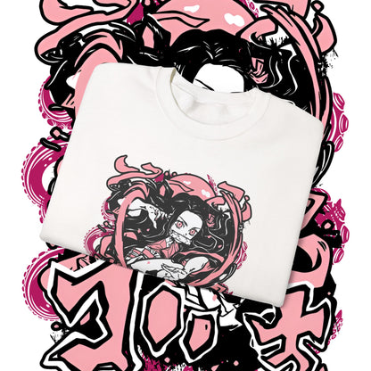 Nezuko Kamado Art Sweatshirt | Demon Slayer Waifu | 100% Cotton Anime Sweater
