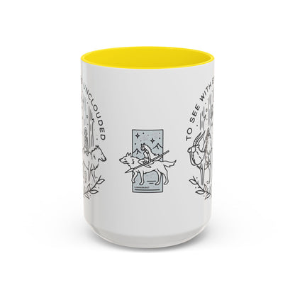 Princess Mononoke Art Accent Mug – Studio Ghibli Coffee Cup with Colored Handle – 11oz & 15oz Ceramic Anime Gift