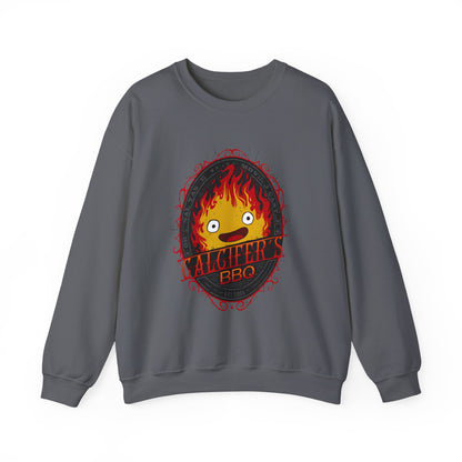 Calcifer BBQ Demon Flame Sweatshirt – 100% Cotton Studio Ghibli Cozy Anime Pullover