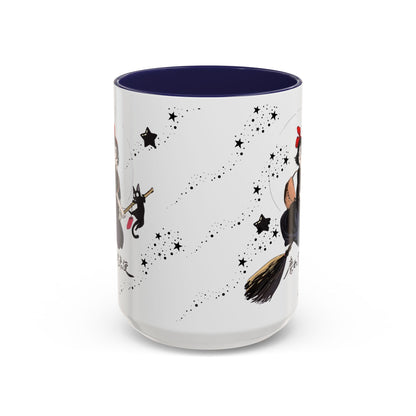 Kiki’s Delivery Service Accent Mug – 11oz & 15oz Ceramic Cup with Colored Handle – Studio Ghibli Anime Gift