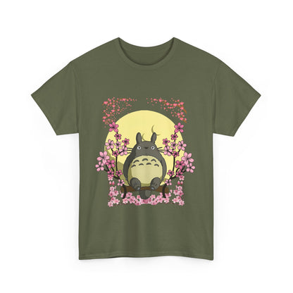 Totoro Sakura Moon T-Shirt – 100% Cotton Studio Ghibli Cherry Blossom Tee