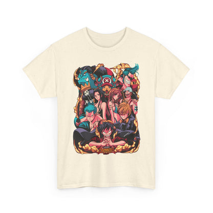 One Piece Characters T-Shirt – 100% Cotton Anime Tee Featuring Straw Hat Crew