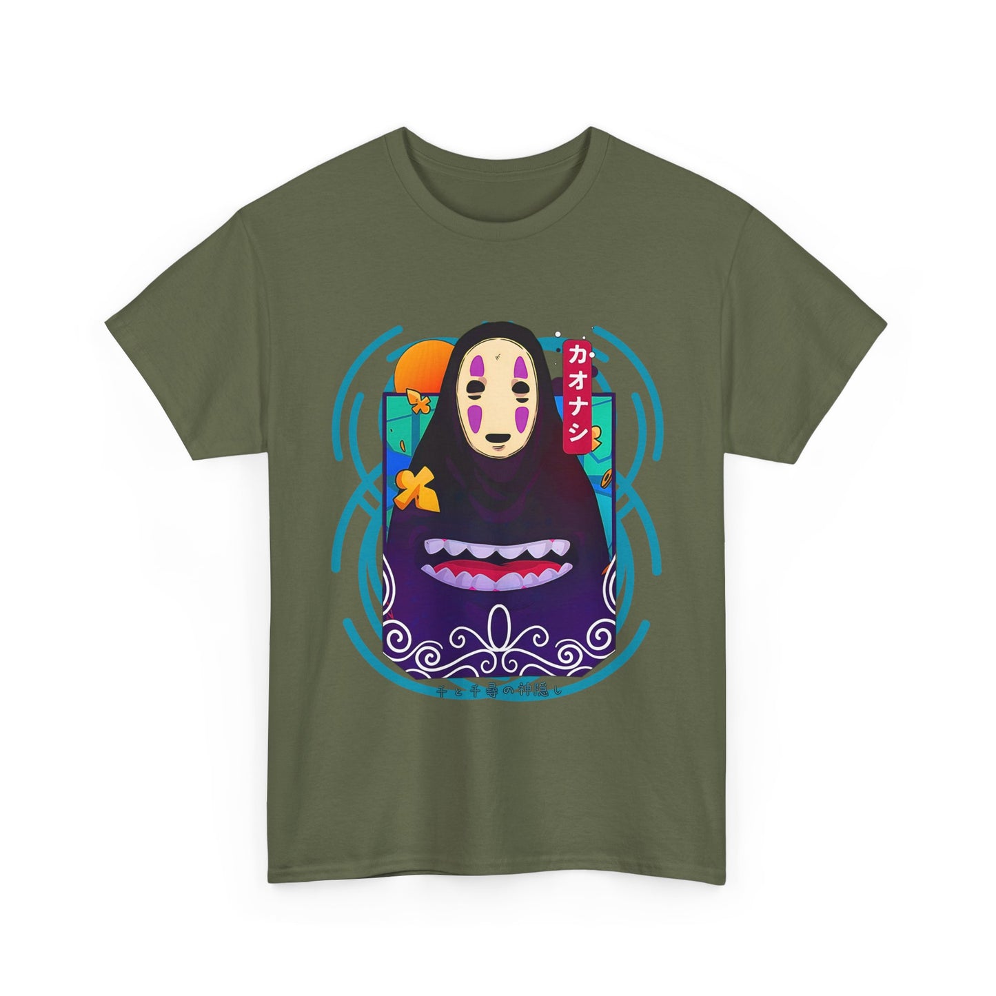 No Face T-Shirt – 100% Cotton Spirited Away Anime Tee for Ghibli Fans