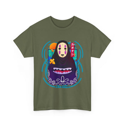 No Face T-Shirt – 100% Cotton Spirited Away Anime Tee for Ghibli Fans