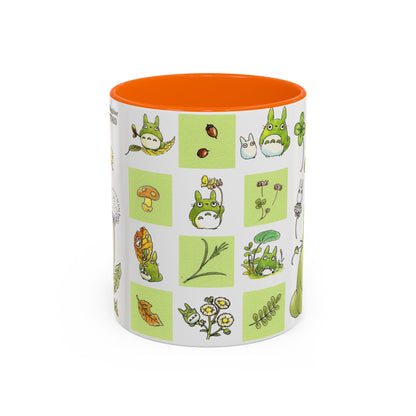 Totoro Green Accent Mug – Studio Ghibli Color Handle Coffee Cup – 11oz & 15oz Ceramic Gift for Anime Fans