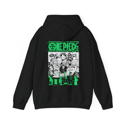 One Piece Characters Back Print Hoodie – 100% Cotton Anime Streetwear