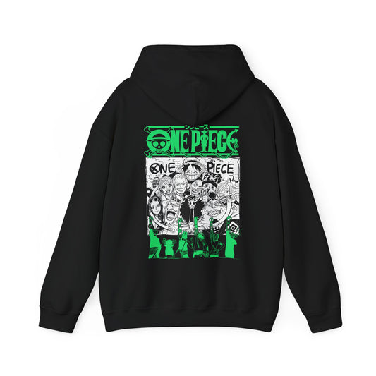 One Piece Characters Back Print Hoodie – 100% Cotton Anime Streetwear