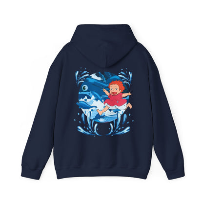Ponyo Studio Ghibli Hoodie with Back Print – 100% Cotton Anime Sweatshirt for Fans