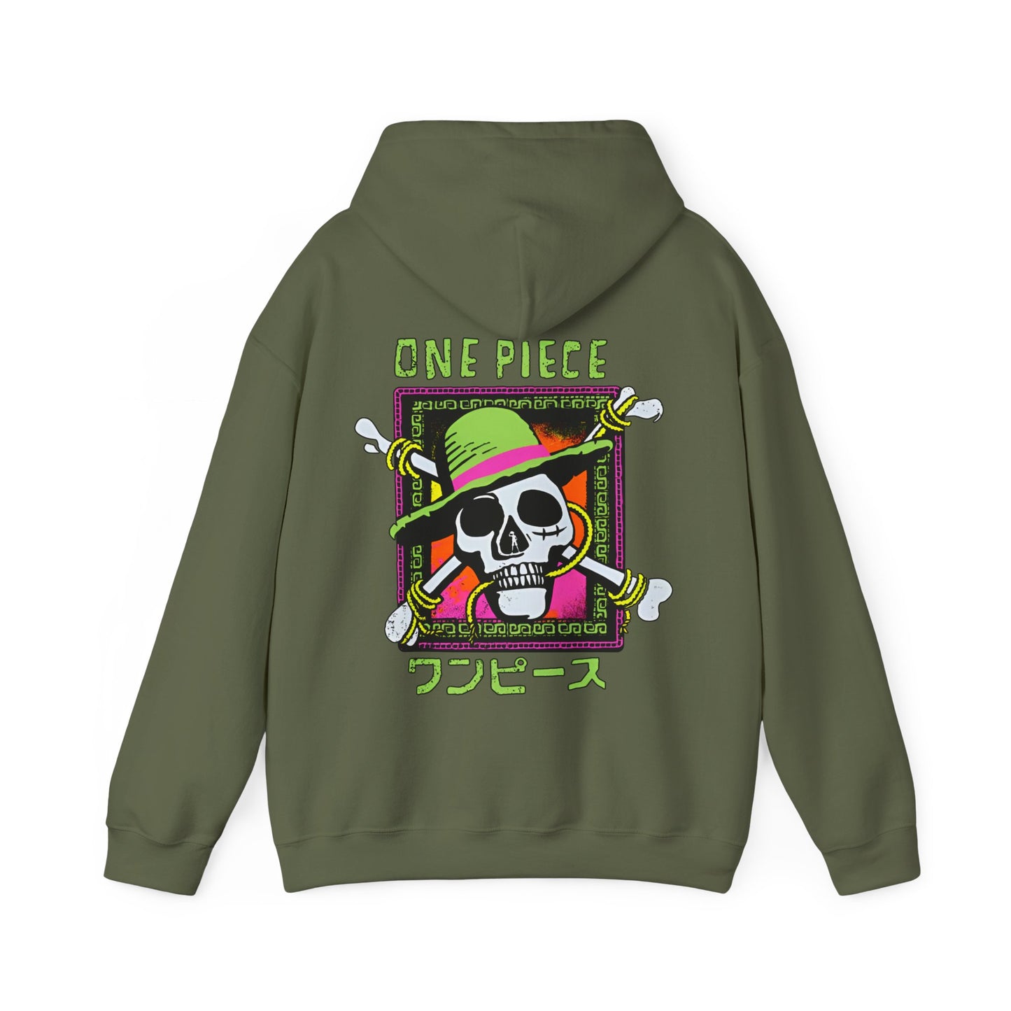 Straw Hat Pirates One Piece Hoodie – 100% Cotton Back Print Pullover for Anime Fans