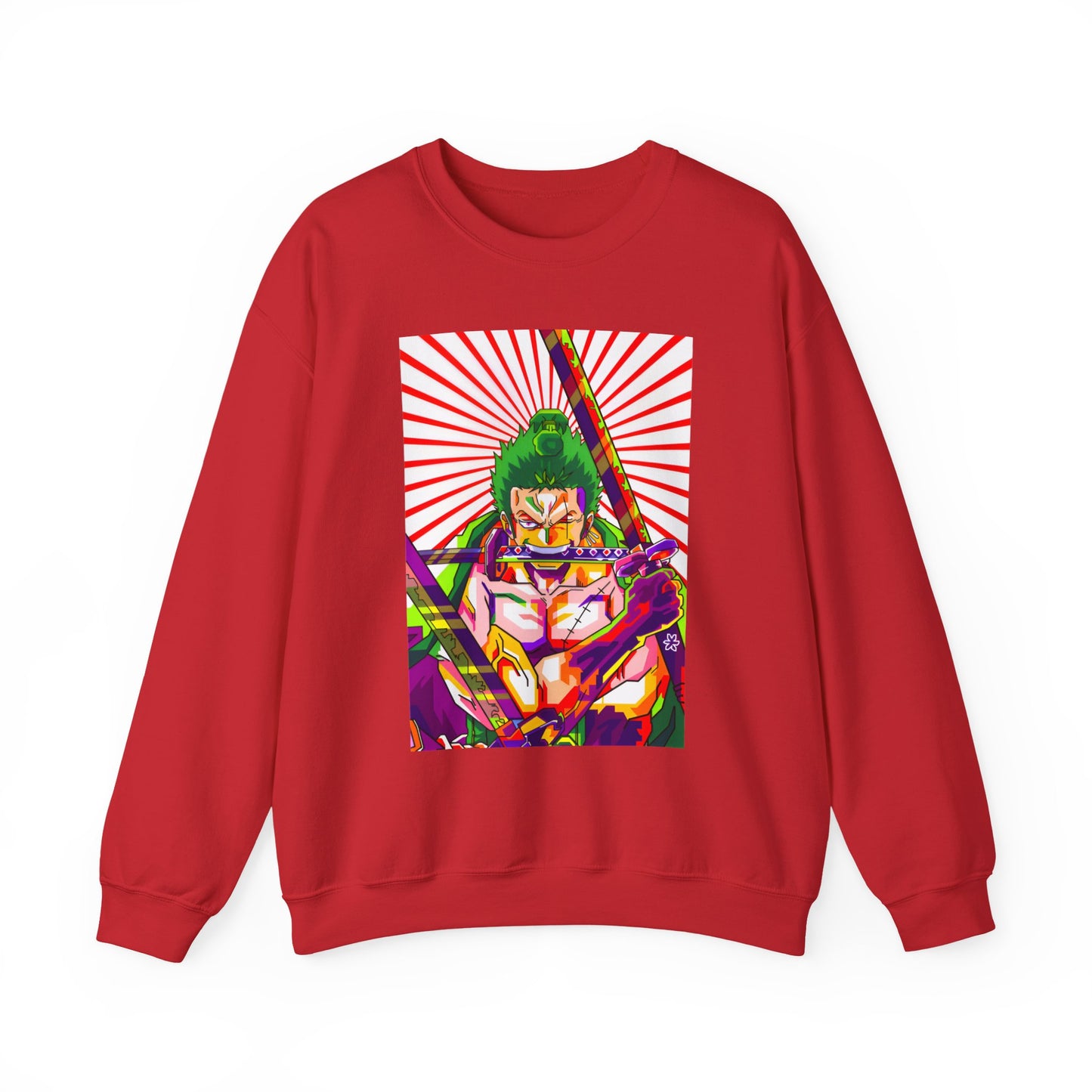 One Piece Zoro Style Sweatshirt – 100% Cotton Anime Pullover for Swordsman Fans