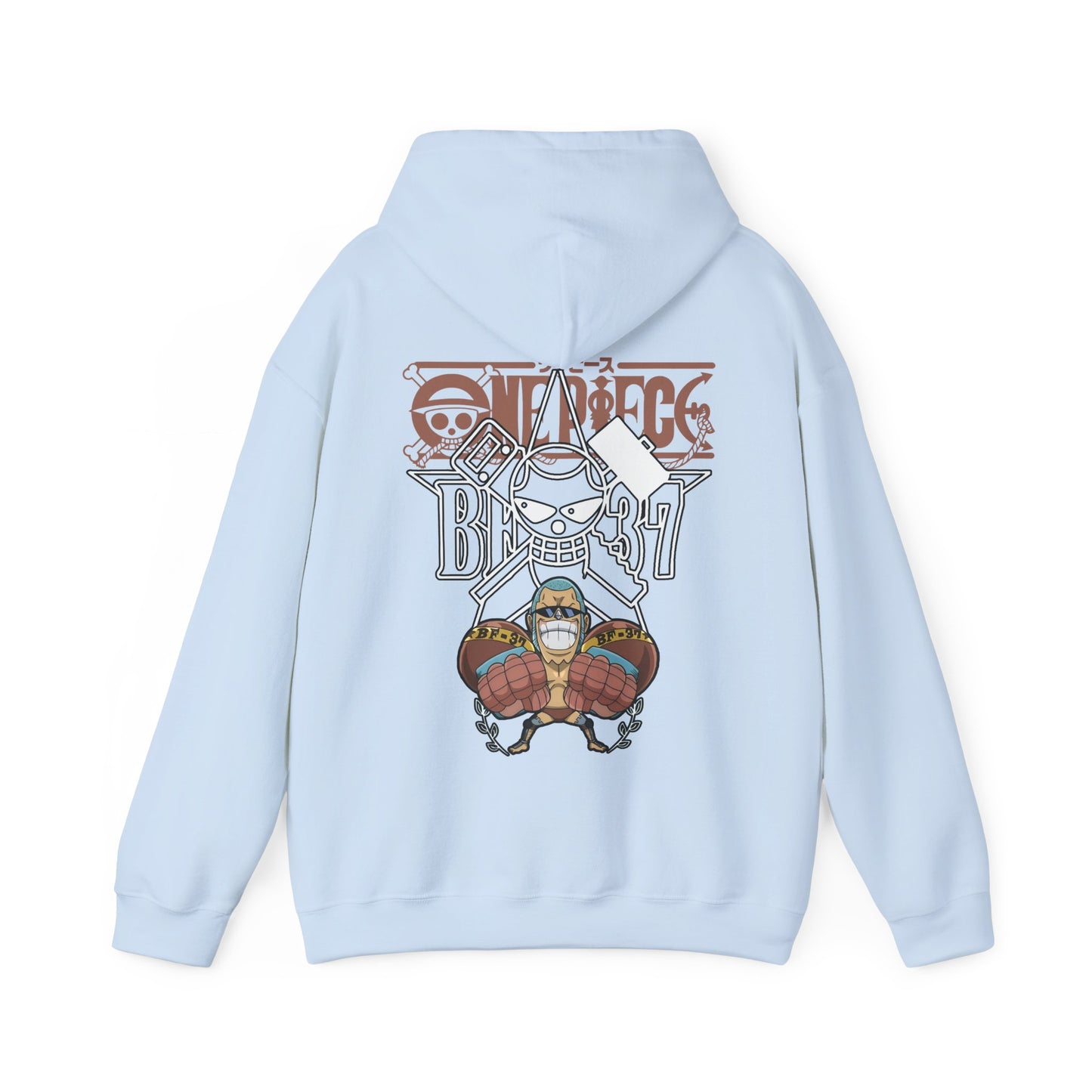 Franky One Piece Back Print Hoodie – 100% Cotton Anime Pullover for Super Fans