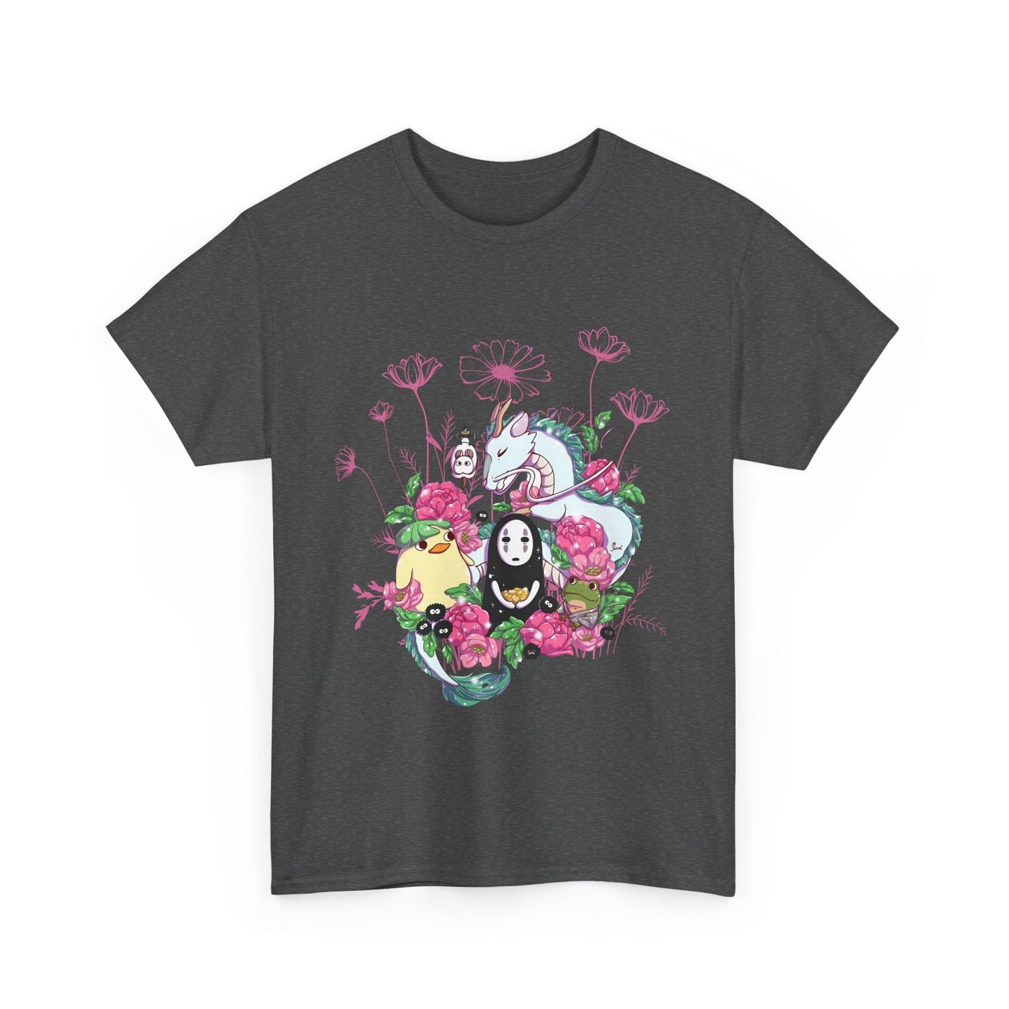 Spirited Away Flowers Pink T-Shirt | 100% Cotton Studio Ghibli Anime Tee