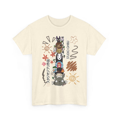 Characters Ghibli T-Shirt 100% Cotton Studio Ghibli Anime Tee