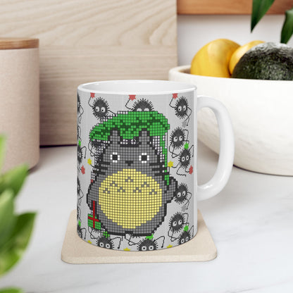 Totoro & Soot Sprites Mug – Studio Ghibli Ceramic Coffee Cup – 11oz & 15oz Anime Gift for Fans