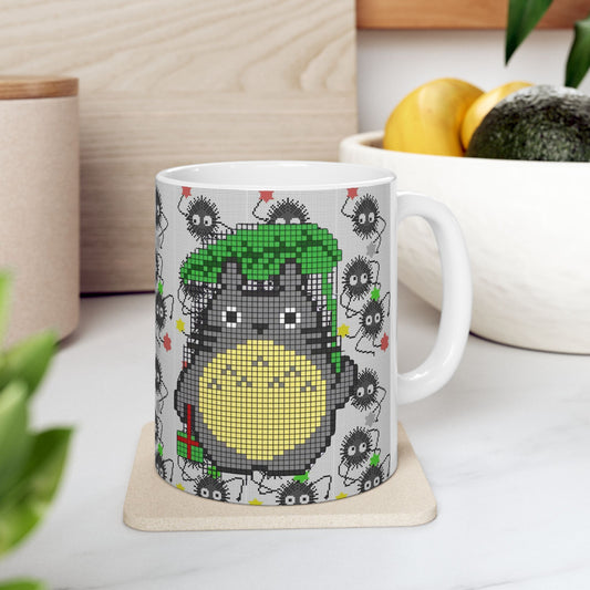 Totoro & Soot Sprites Mug – Studio Ghibli Ceramic Coffee Cup – 11oz & 15oz Anime Gift for Fans