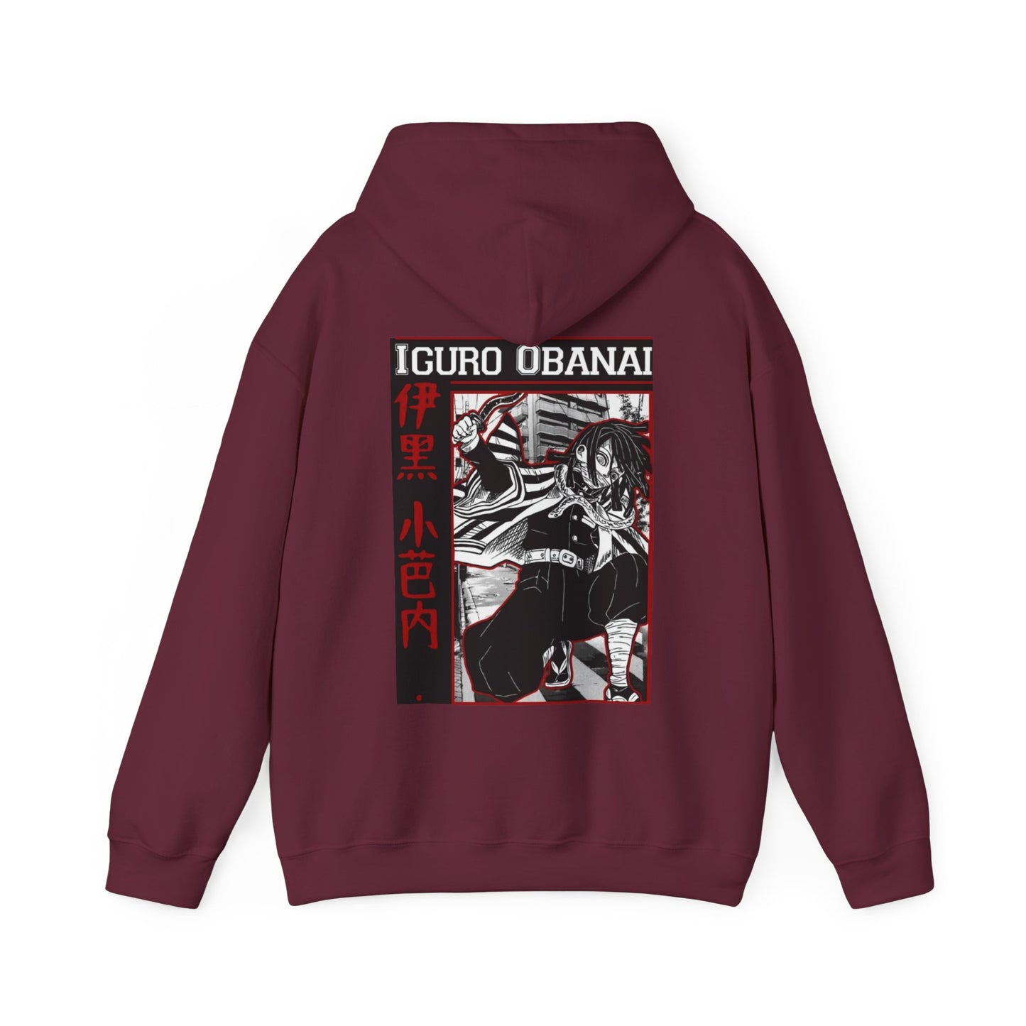 Iguro Obanai Back Print Hoodie – 100% Cotton Demon Slayer Hoodie Featuring the Serpent Hashira
