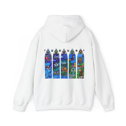 Studio Ghibli Stained Glass Back Print Hoodie – 100% Cotton Anime Hoodie with Vitral-Inspired Design