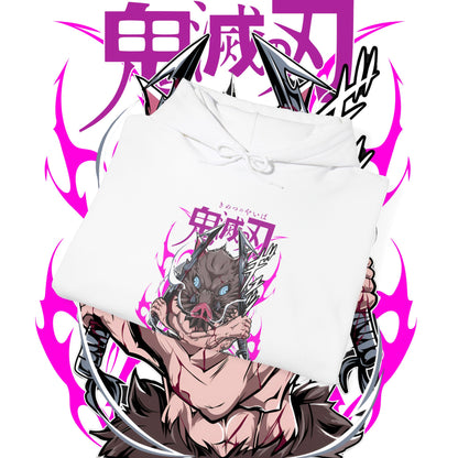 Inosuke Hashibira Demon Slayer Boar Hoodie | 100% Cotton Anime Hoodie