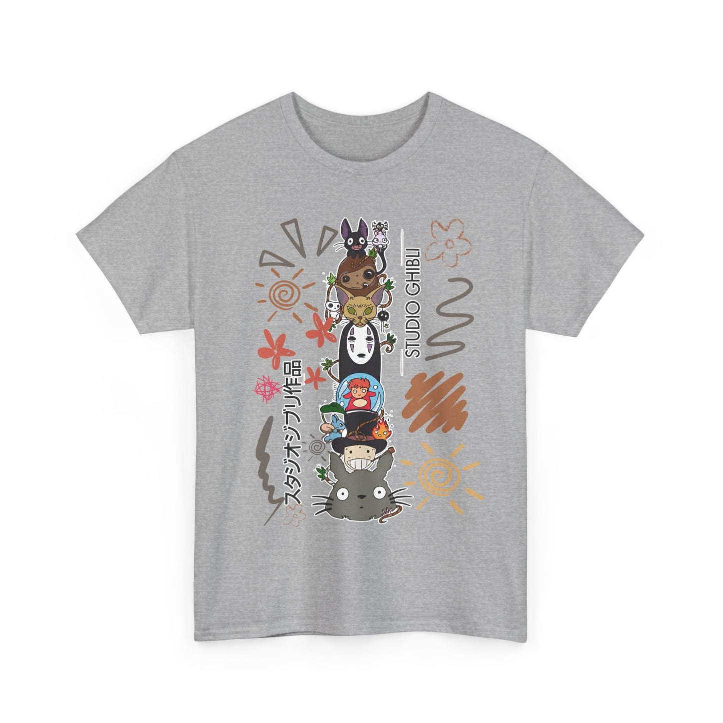 Characters Ghibli T-Shirt 100% Cotton Studio Ghibli Anime Tee