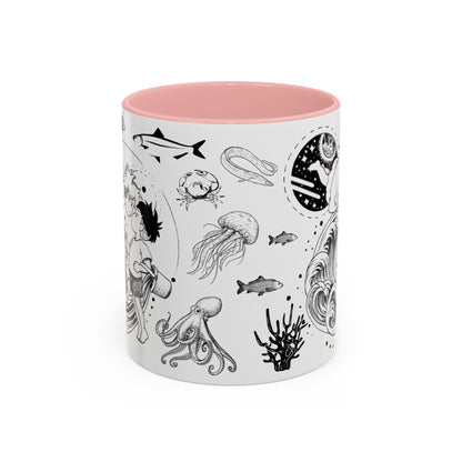 Ponyo World Sea Accent Mug – Studio Ghibli Color Handle Cup 11oz & 15oz – Ocean Anime Coffee Gift