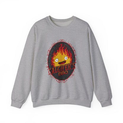 Calcifer BBQ Demon Flame Sweatshirt – 100% Cotton Studio Ghibli Cozy Anime Pullover