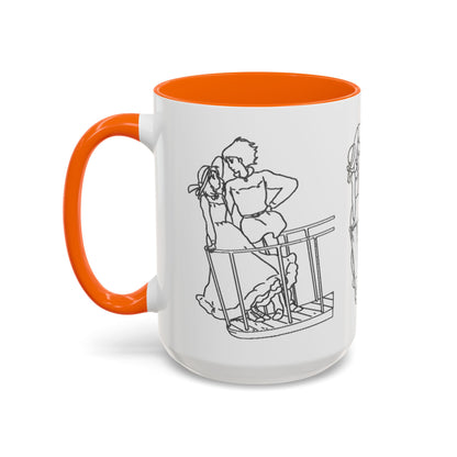 Sophie and Howl Accent Mug – Romantic Ghibli Color Handle Cup 11oz & 15oz – Howl’s Moving Castle Anime Love Gift