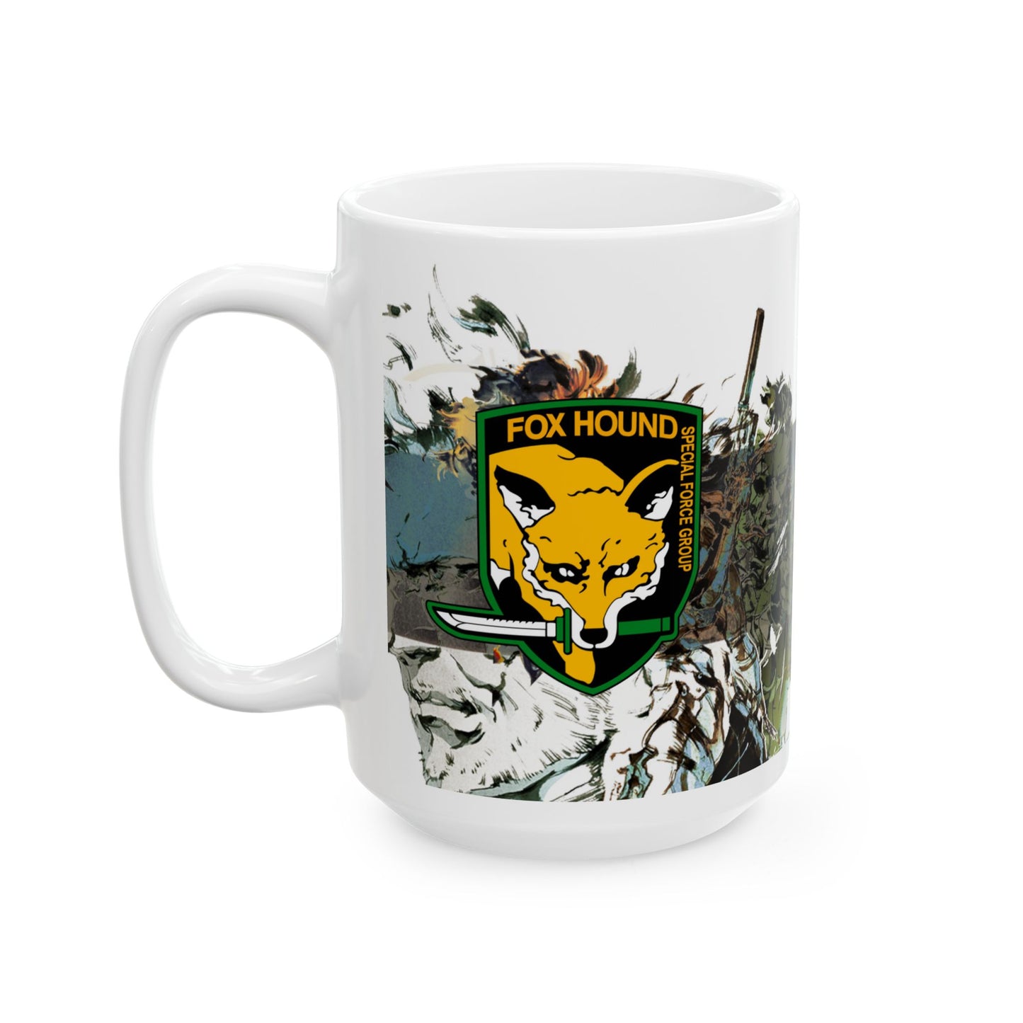 Metal Gear Fox Hound Mug – 11oz & 15oz Ceramic Coffee Cup – Tactical Espionage Action Gamer Gift